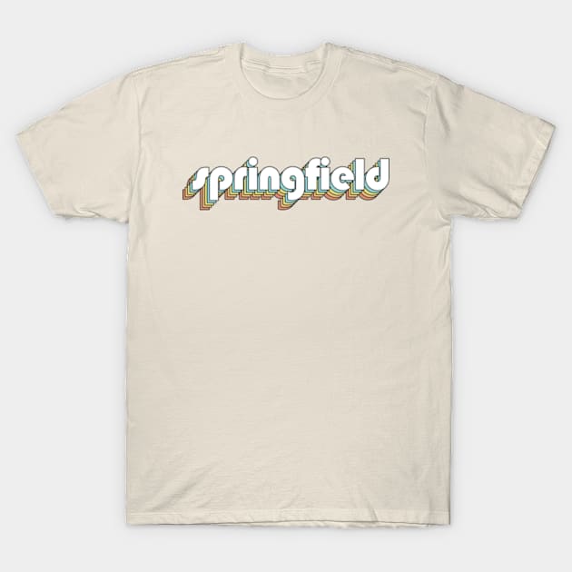 Springfield - Retro Rainbow Typography Faded Style T-Shirt by Paxnotods